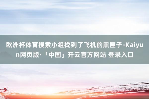 欧洲杯体育搜索小组找到了飞机的黑匣子-Kaiyun网页版·「