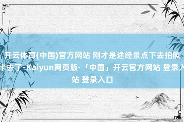 开云体育(中国)官方网站 刚才是途经景点下去拍照打卡去了-Kaiyun网页版·「中国」开云官方网站 登录入口
