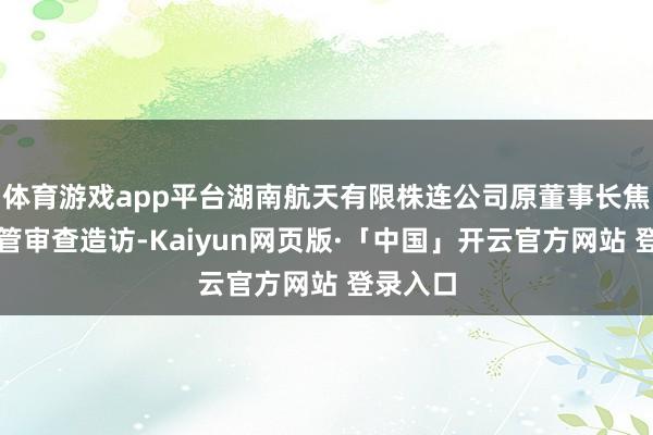 体育游戏app平台湖南航天有限株连公司原董事长焦继革接管审查