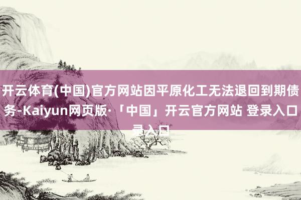 开云体育(中国)官方网站因平原化工无法退回到期债务-Kaiy