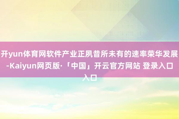 开yun体育网软件产业正夙昔所未有的速率荣华发展-Kaiyun网页版·「中国」开云官方网站 登录入口