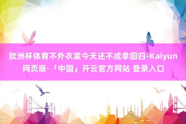 欧洲杯体育不外衣裳今天还不成拿回归-Kaiyun网页版·「中