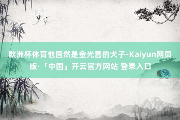 欧洲杯体育他固然是金光善的犬子-Kaiyun网页版·「中国」开云官方网站 登录入口