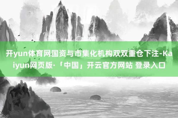 开yun体育网国资与市集化机构双双重仓下注-Kaiyun网页