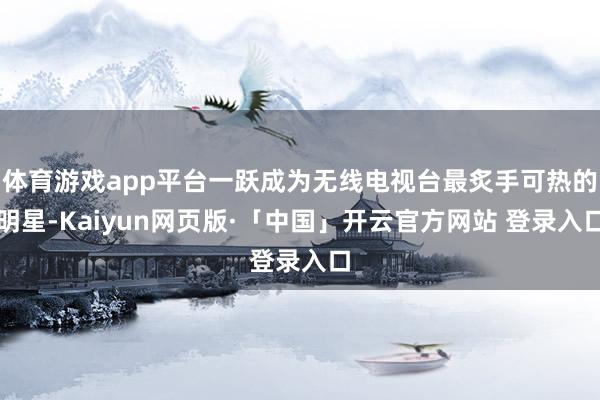 体育游戏app平台一跃成为无线电视台最炙手可热的明星-Kai