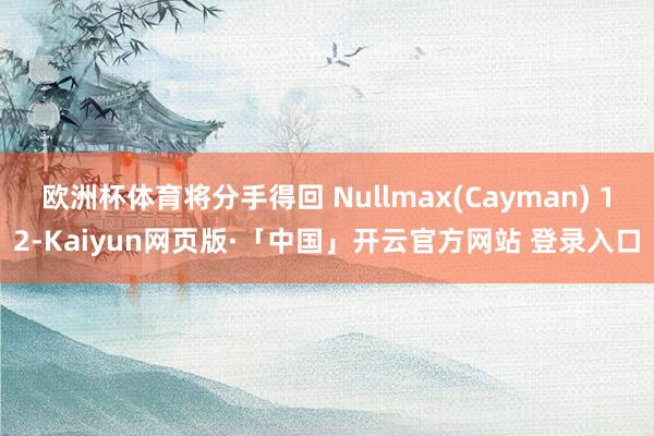   欧洲杯体育将分手得回 Nullmax(Cayman) 12-Kaiyun网页版·「中国」开云官方网站 登录入口