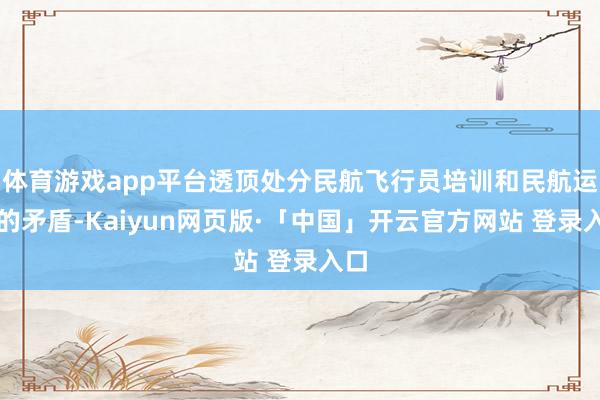 体育游戏app平台透顶处分民航飞行员培训和民航运载的矛盾-K