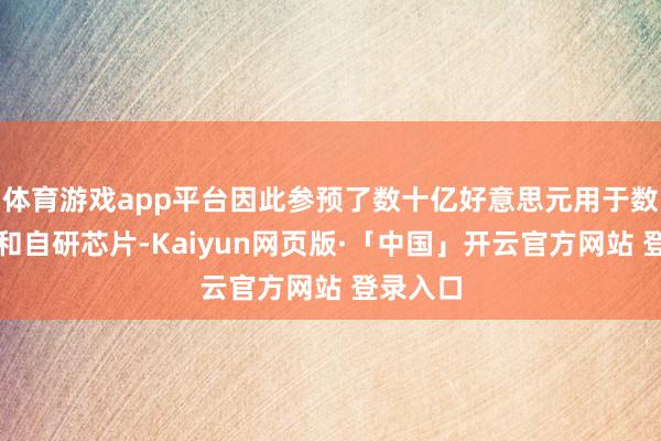 体育游戏app平台因此参预了数十亿好意思元用于数据中心和自研
