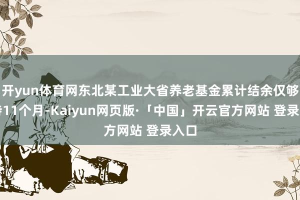 开yun体育网东北某工业大省养老基金累计结余仅够撑持11个月-Kaiyun网页版·「中国」开云官方网站 登录入口